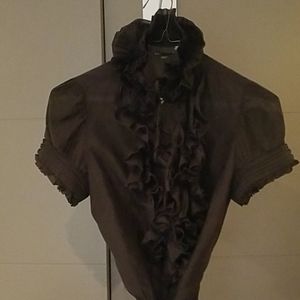 Zara short sleeve ruffle blouse